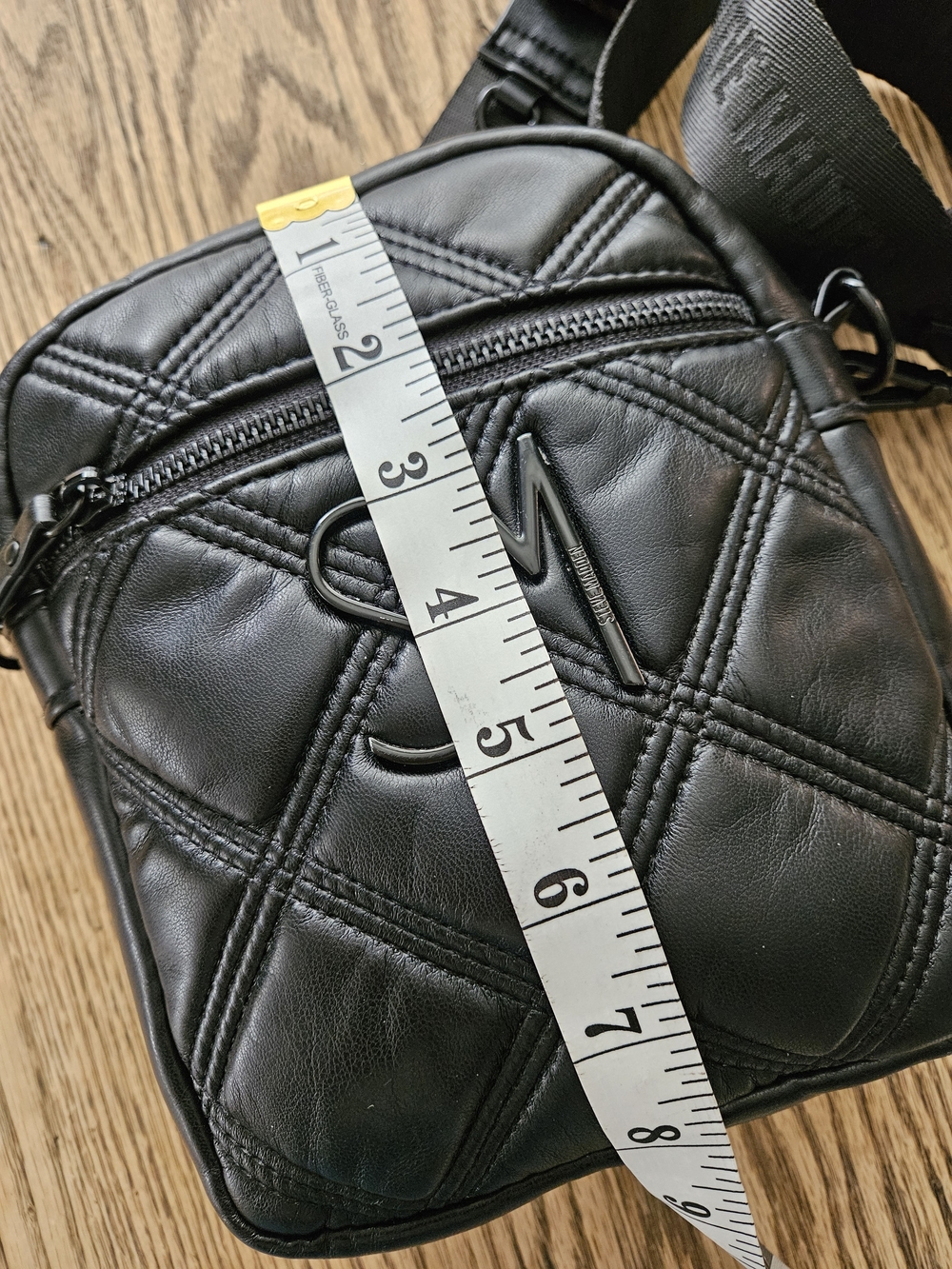 Steve Madden Black Logo Jacquard Strap